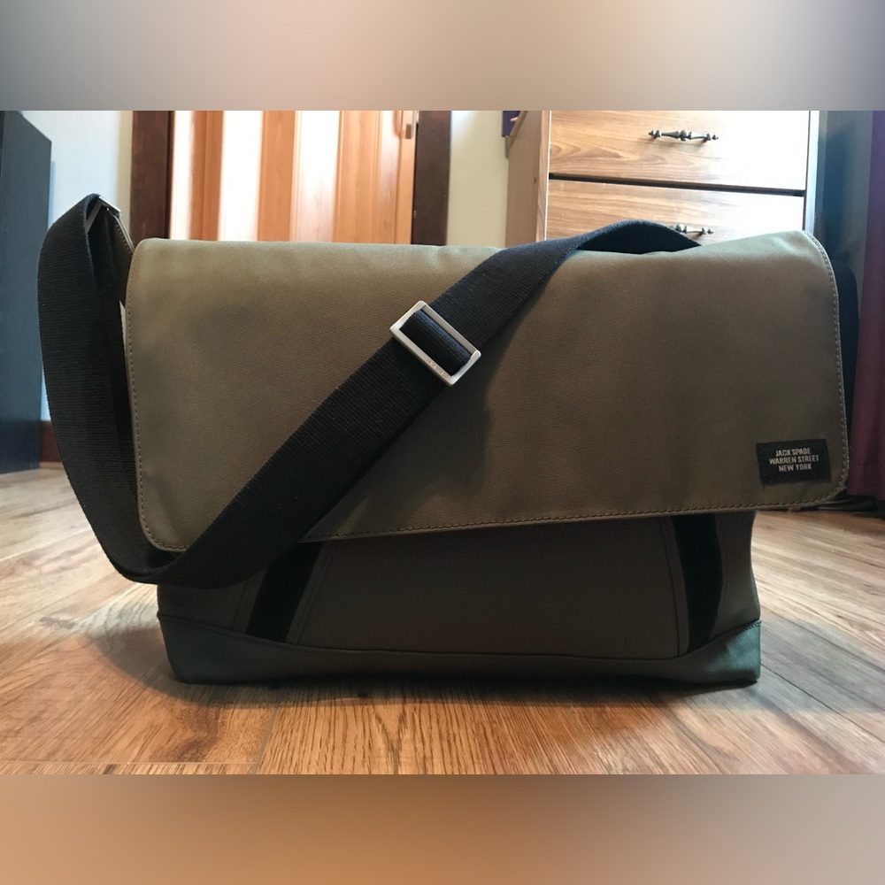 Jack Spade Olive and Black Messenger Bag